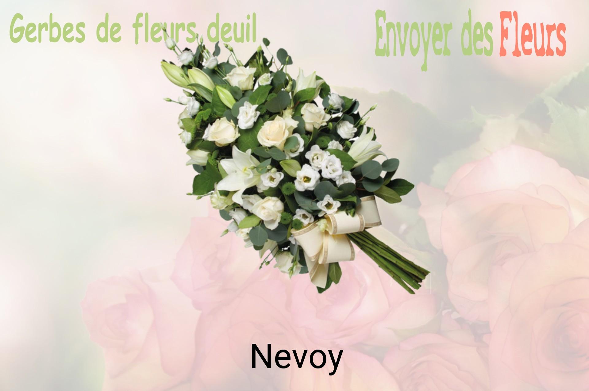 Gerbe de fleurs de deuil livrée à Nevoy